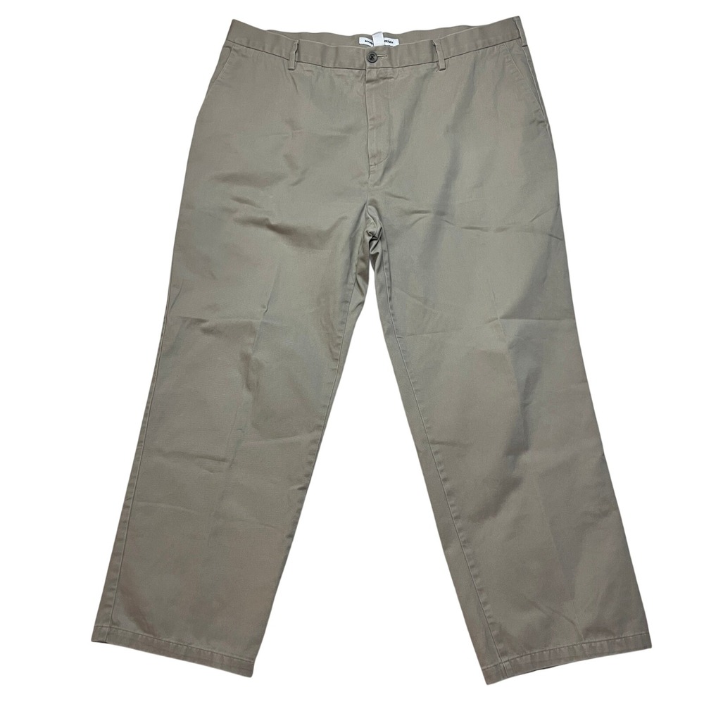 Amazon Essentials Chino Pants Mens 42x30 Tan Khaki‎ Straight Fit Flat Front